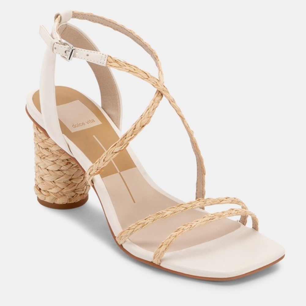Dolce Vita Nico Natural Multi Raffia Heels